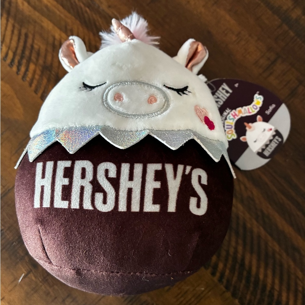 Squishmallows Sofia Hershey Candy Unicorn plush toy.